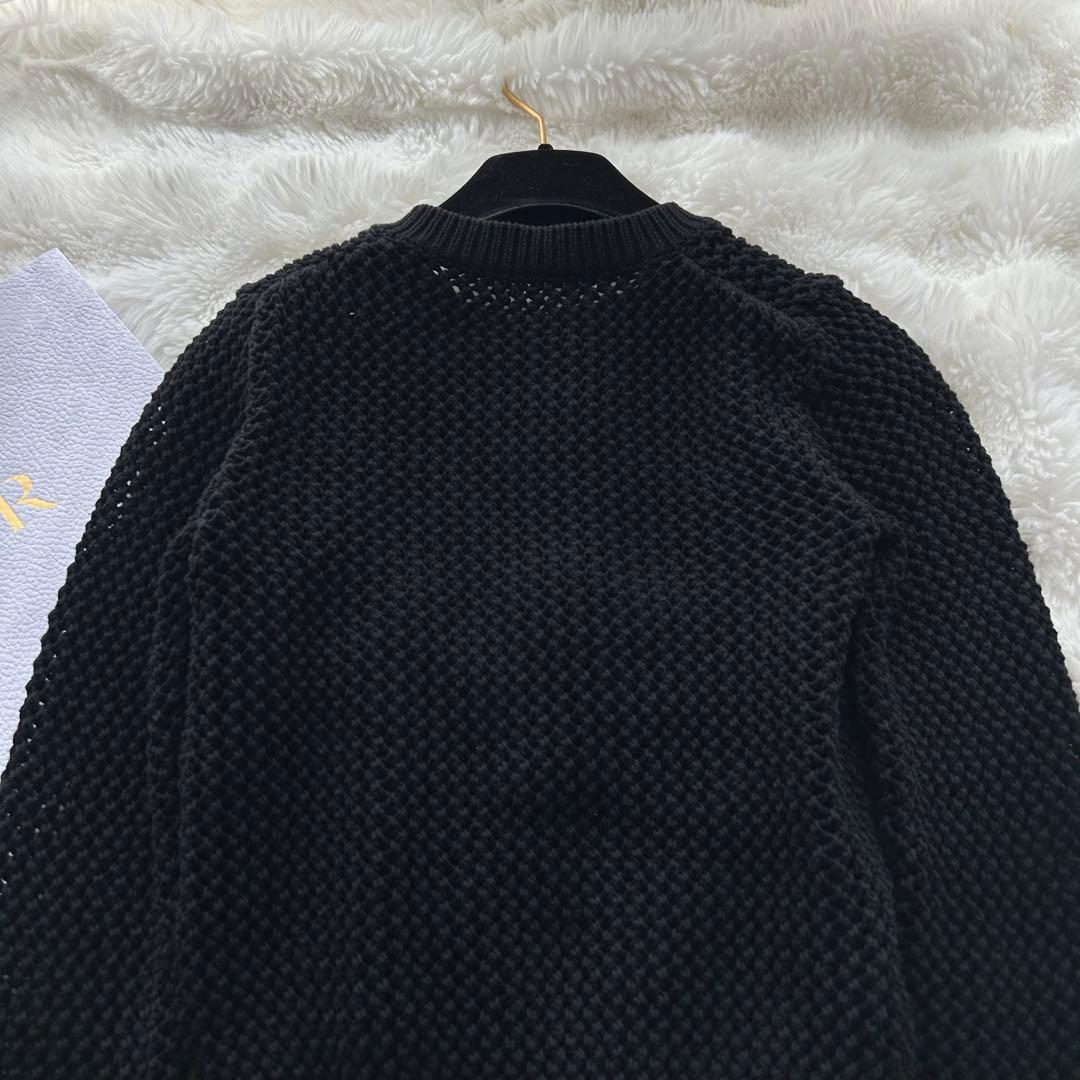 【美品】sacai luck かぎ編みニット レイヤード カーディガン 春夏 黒