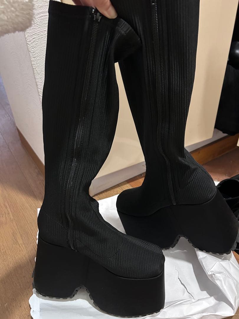 ミシェルマカロン ストレッチロングブーツ S 14.5cmヒール