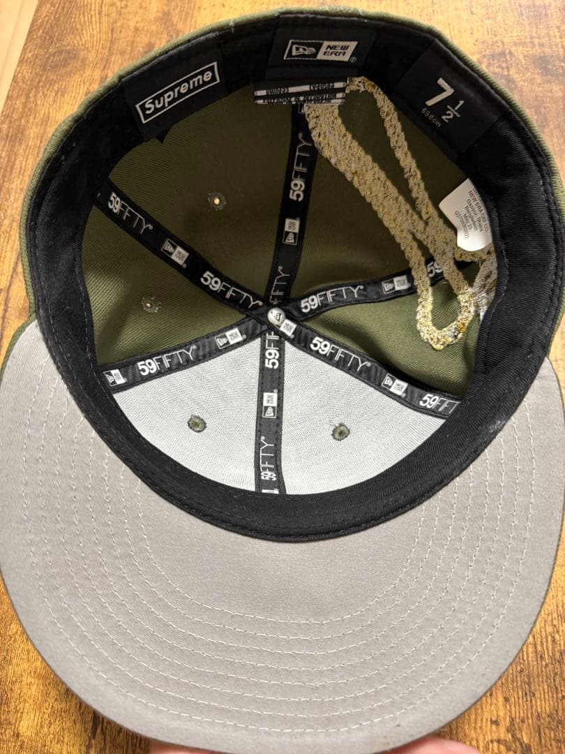 supreme New Era 59FIFTY オリーブキャップ 7 1/2