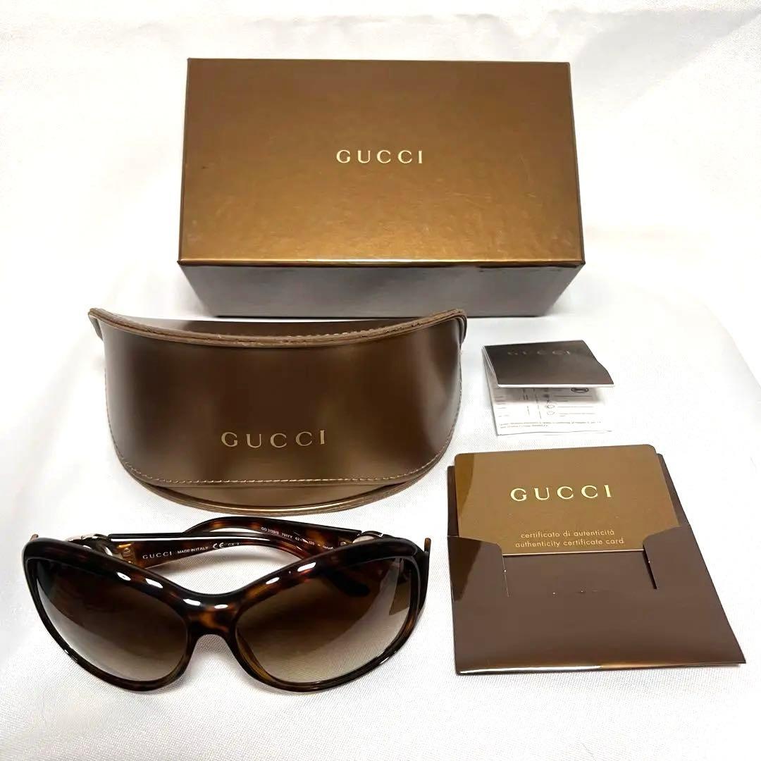 GGマークがオシャレ❣️GUCCI ブラウン サングラス イタリア製