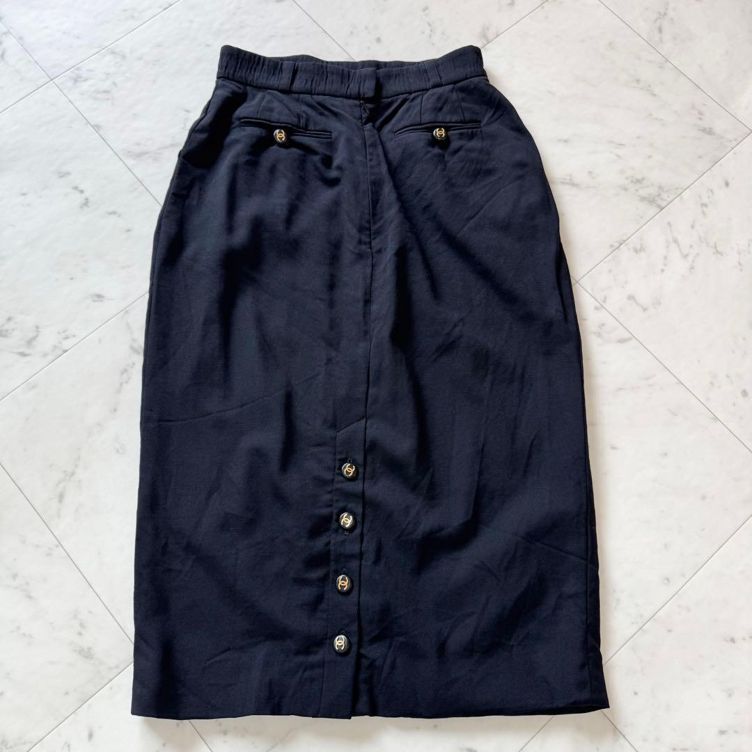 【希少】CHANEL シャネル ココマークボタン ストレッチタイトスカート
