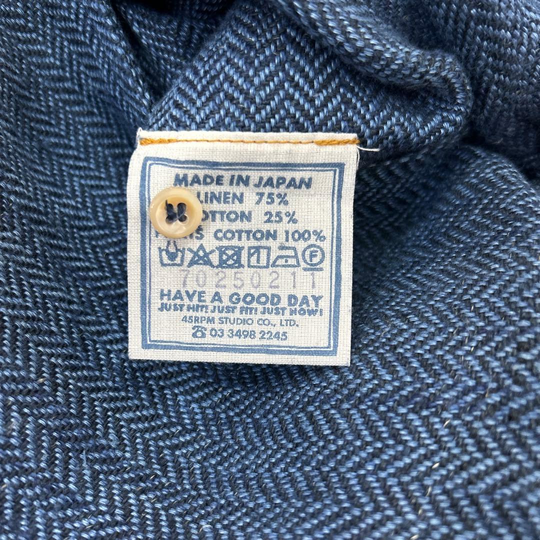 きいろさま専用　45r デニム　綿麻ヘリンボンツイードの馬ドレス　ワンピース