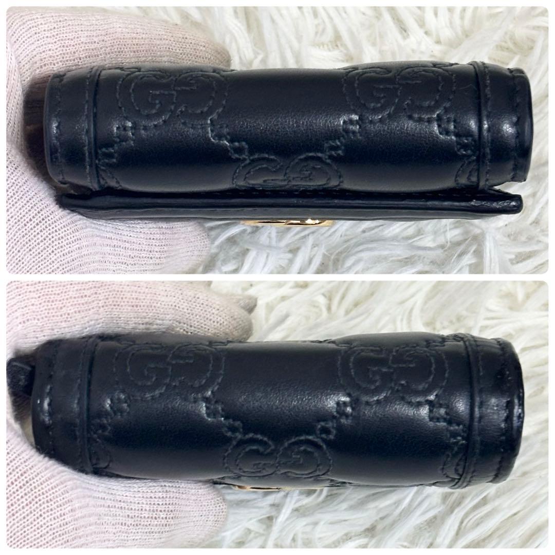 極美品✨GUCCI GG マトラッセ マーモント 二つ折り財布 キルティング 黒