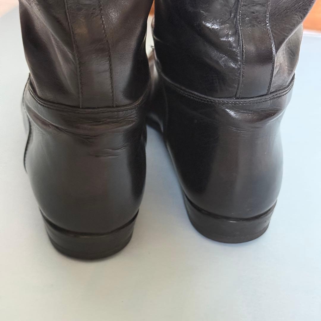 美品　グッチ　ロングブーツ　レザー　黒　茶　36 1/2