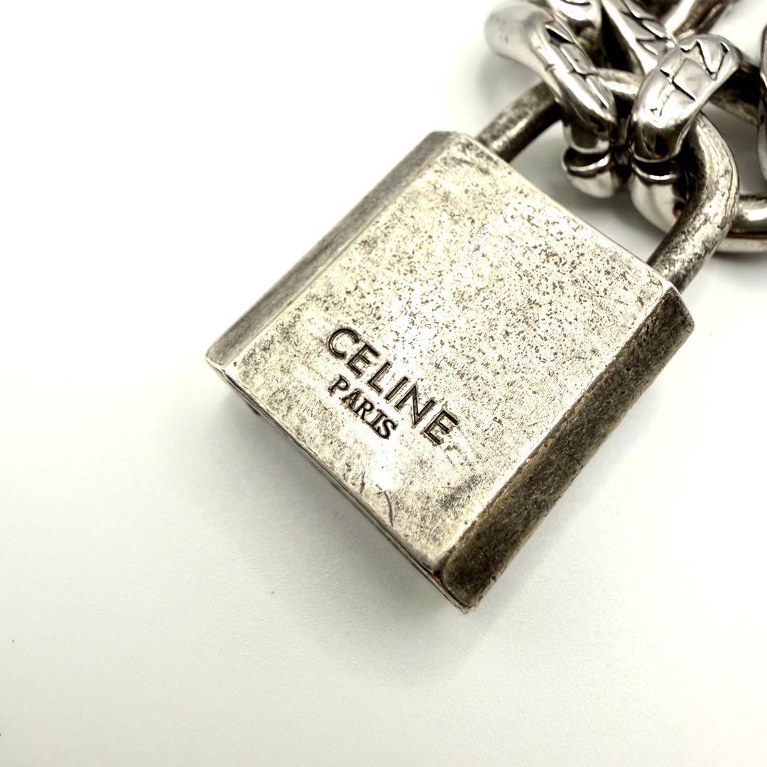 CELINE チェーン リンク ネックレス パドロック 南京錠 極太 刻印