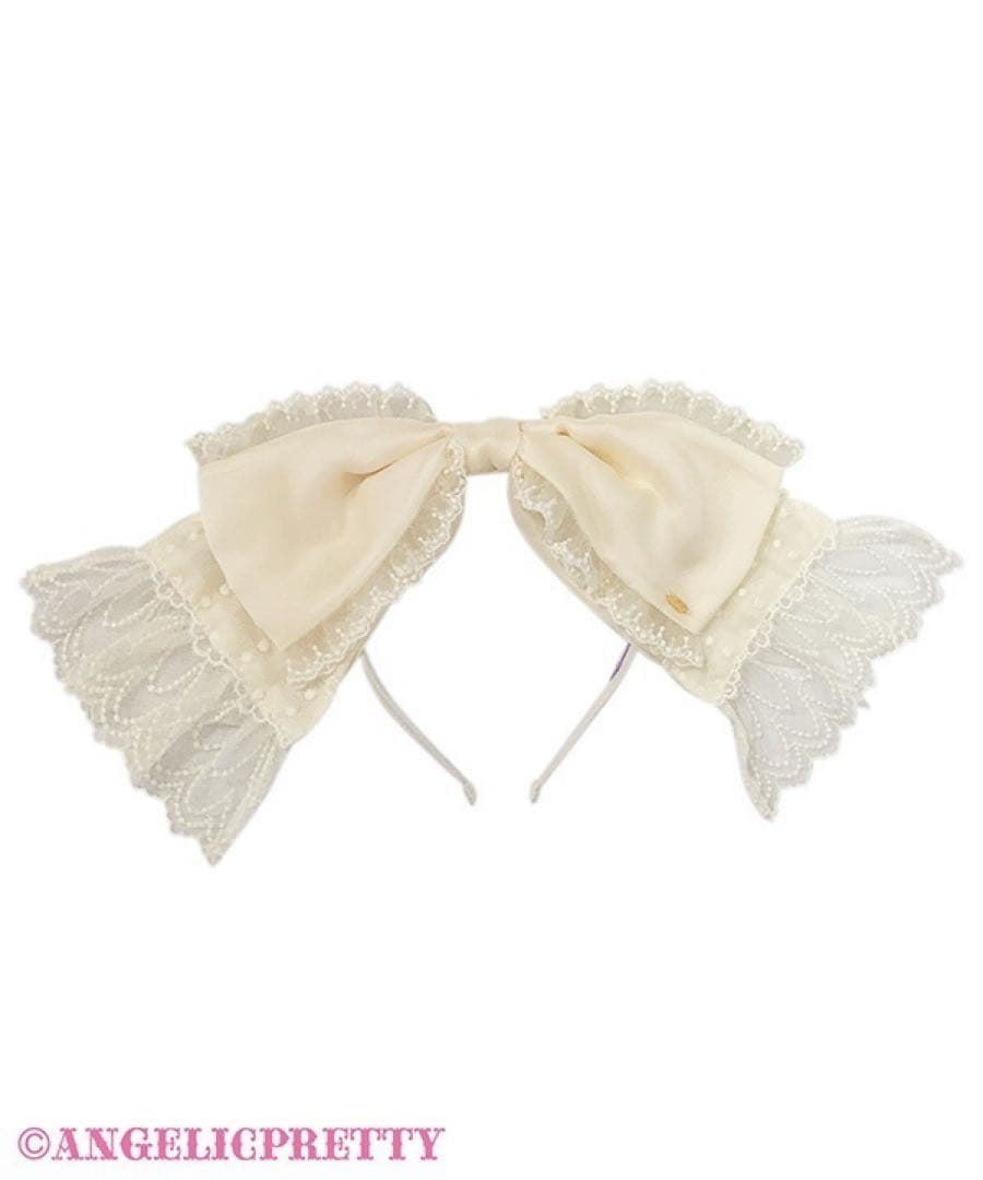 Angelic Pretty♡Sheer Ribbonカチューシャ アイボリー