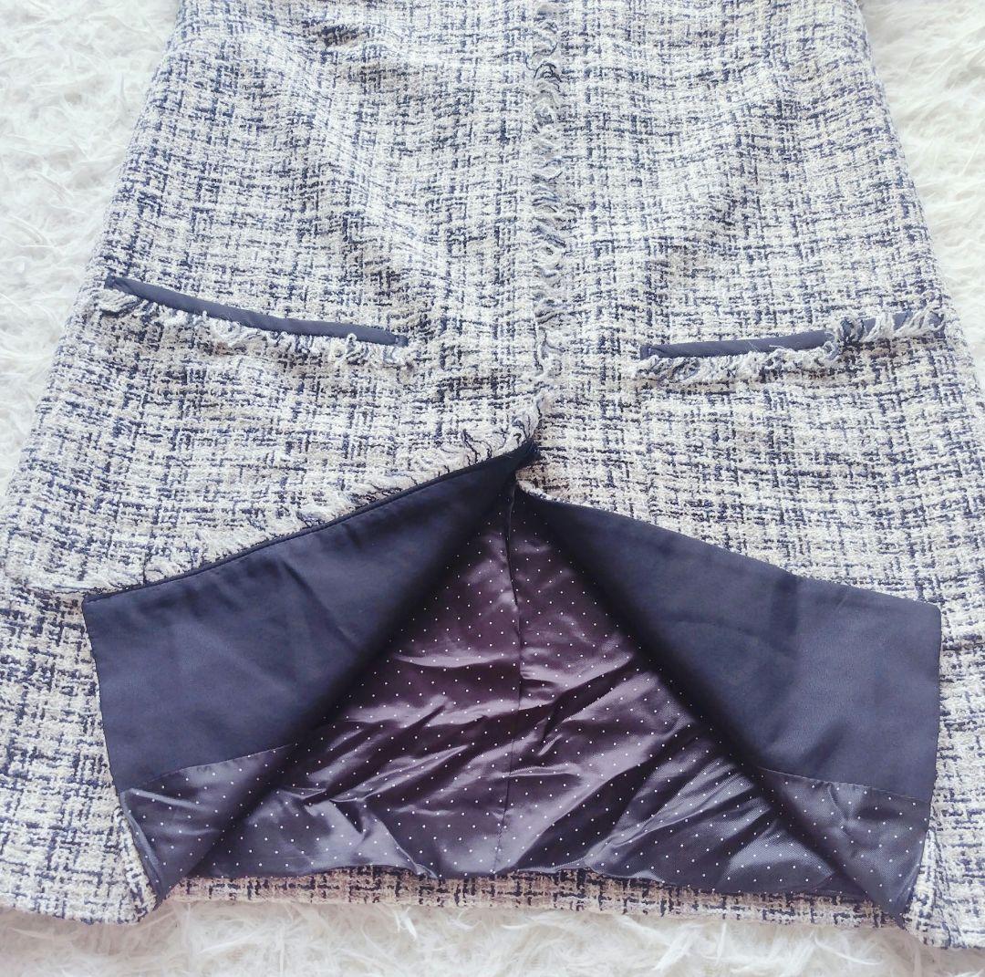 美品✨️MaxMara　ツイードノーカラーロングジャケットコート