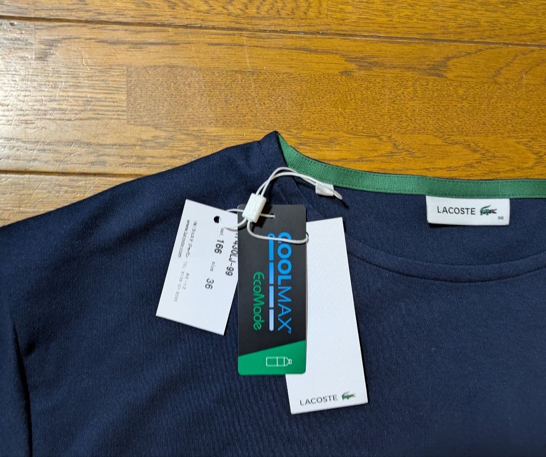 新品LACOSTE クールマックスネイビー Tシャツ M36サイズ