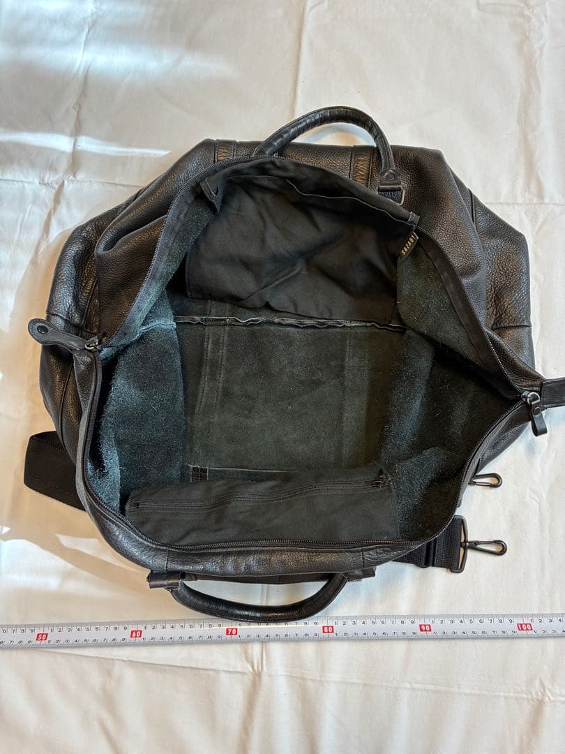SAZABY ブラック レザーボストンバッグ