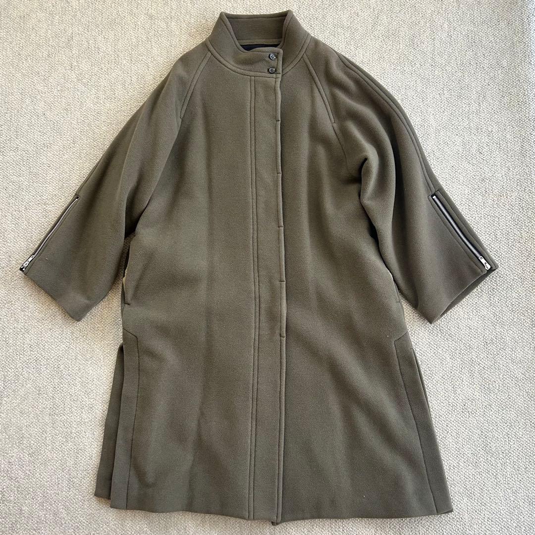 FLORENT コート オリーブ色 ロングコート スタンドカラー