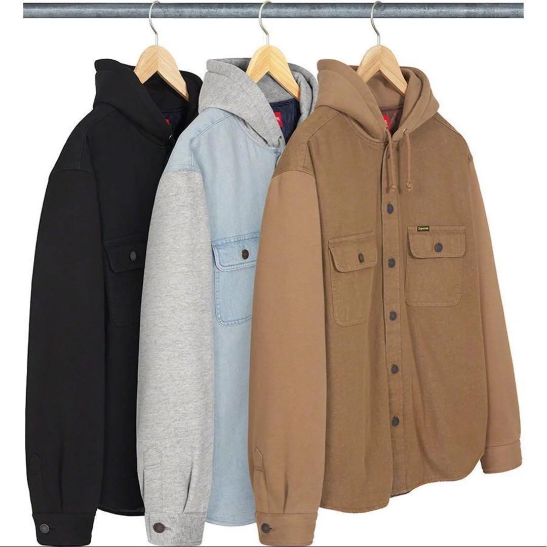 supreme　Fleece Hooded Denim Shirt シュプリーム