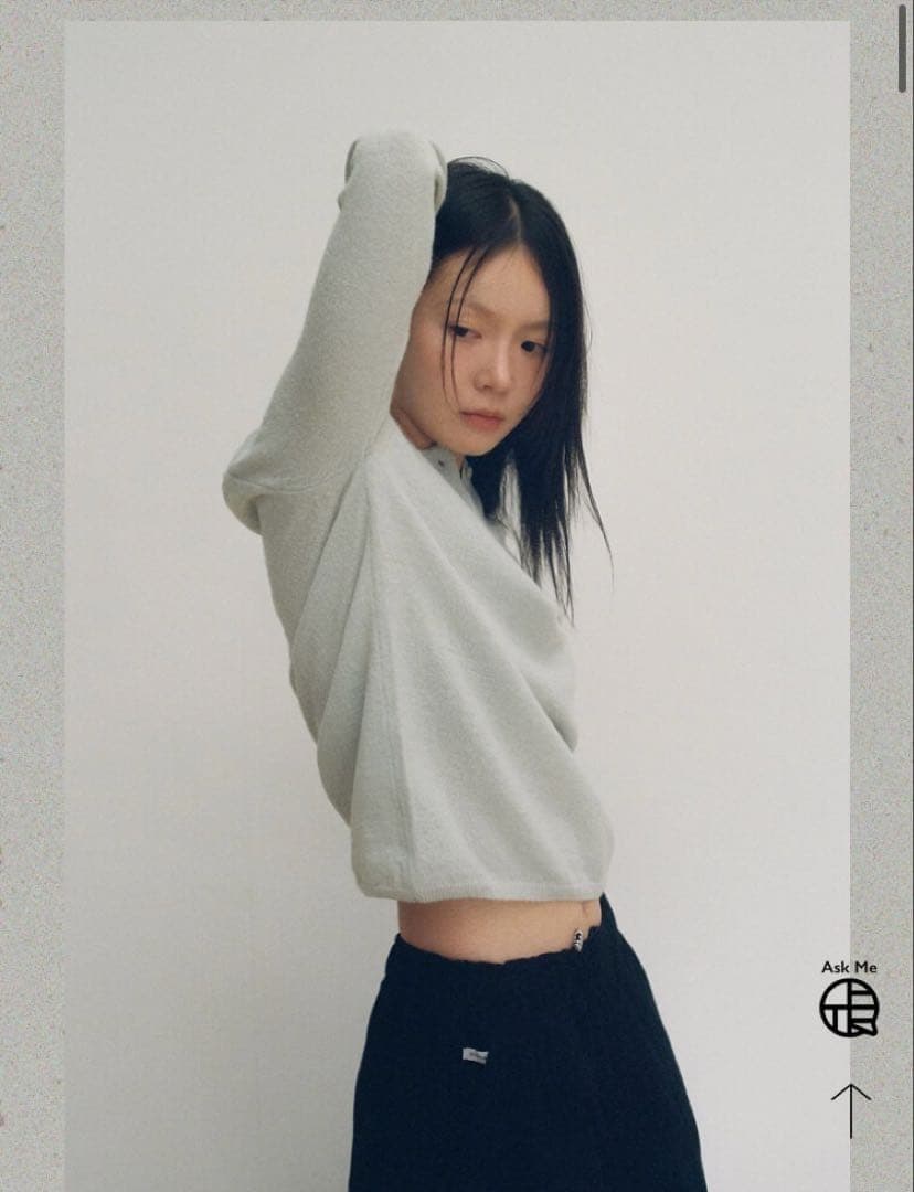美品◎OHOTORO Baby alpaca knit / light mint