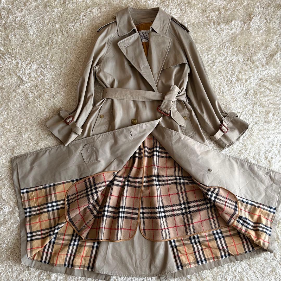 バーバリー トレンチコート ノバチェック ライナー L〜XL 白タグ レディース