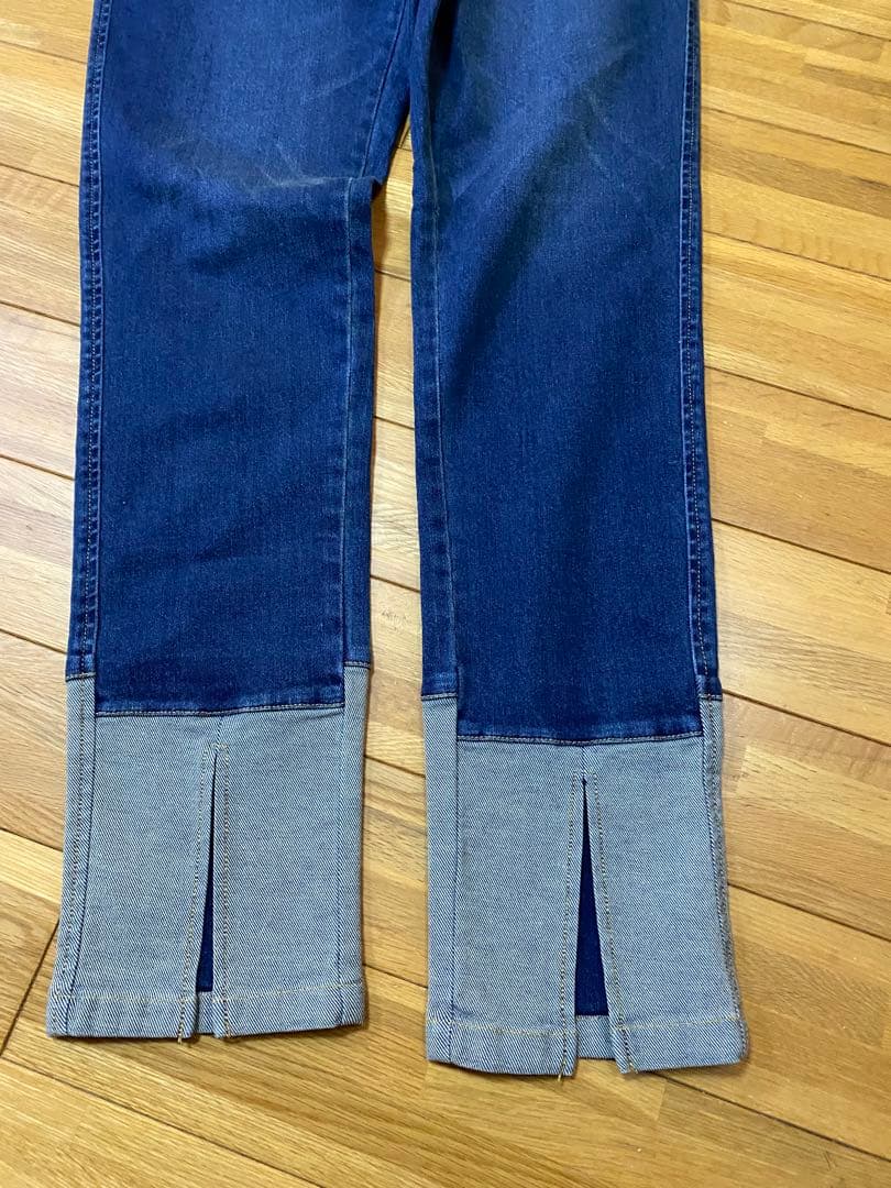 新品　ayane 異素材デザインセンタースリットスキニーデニム