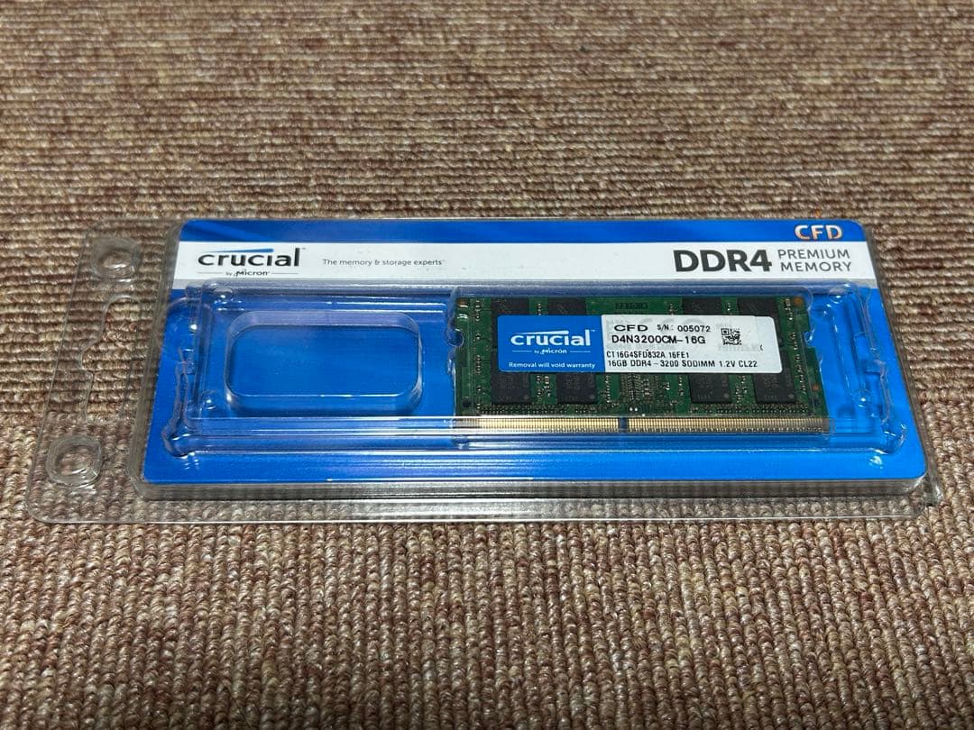 T*H様 ノート用 DDR4 3200 SODIMM 16GB クルーシャル マ