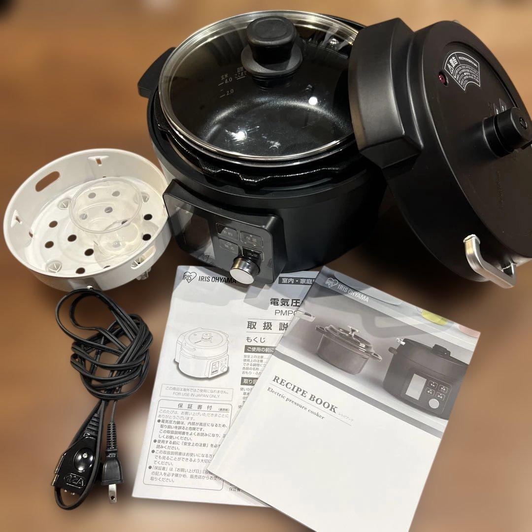 【美品】アイリスオーヤマ 電気圧力鍋 4.0L レシピブック付（上位機種）