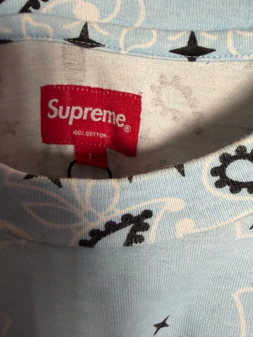 トップス Supreme Small Box Logo Tee Bandana Blue