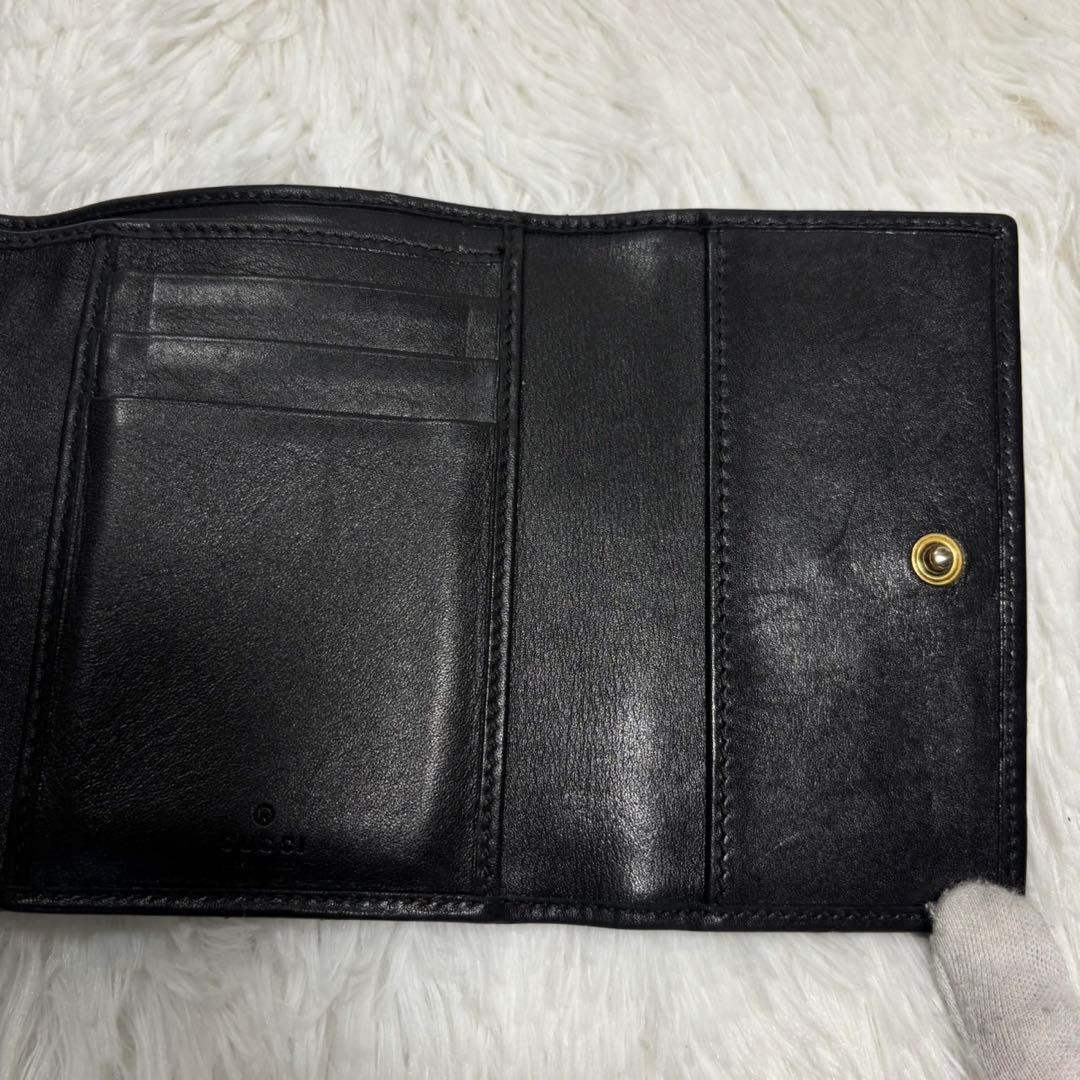 ✨箱付き✨ グッチ マーモント キルティング 三つ折り財布 GG ブラック