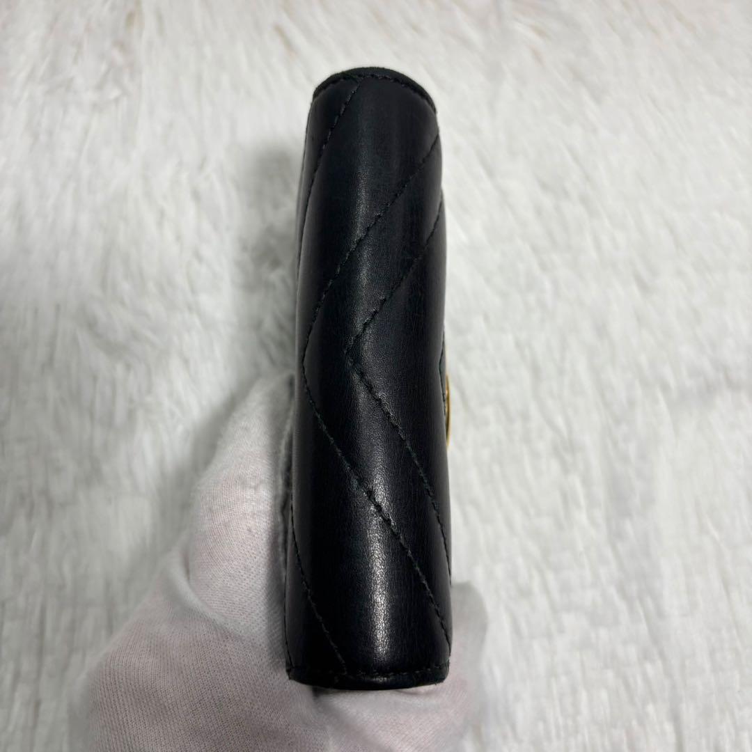 ✨箱付き✨ グッチ マーモント キルティング 三つ折り財布 GG ブラック