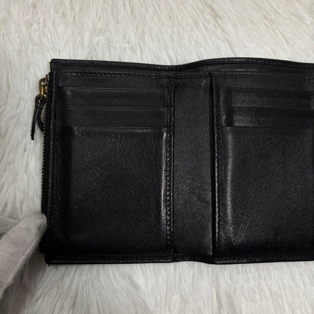 ✨箱付き✨ グッチ マーモント キルティング 三つ折り財布 GG ブラック