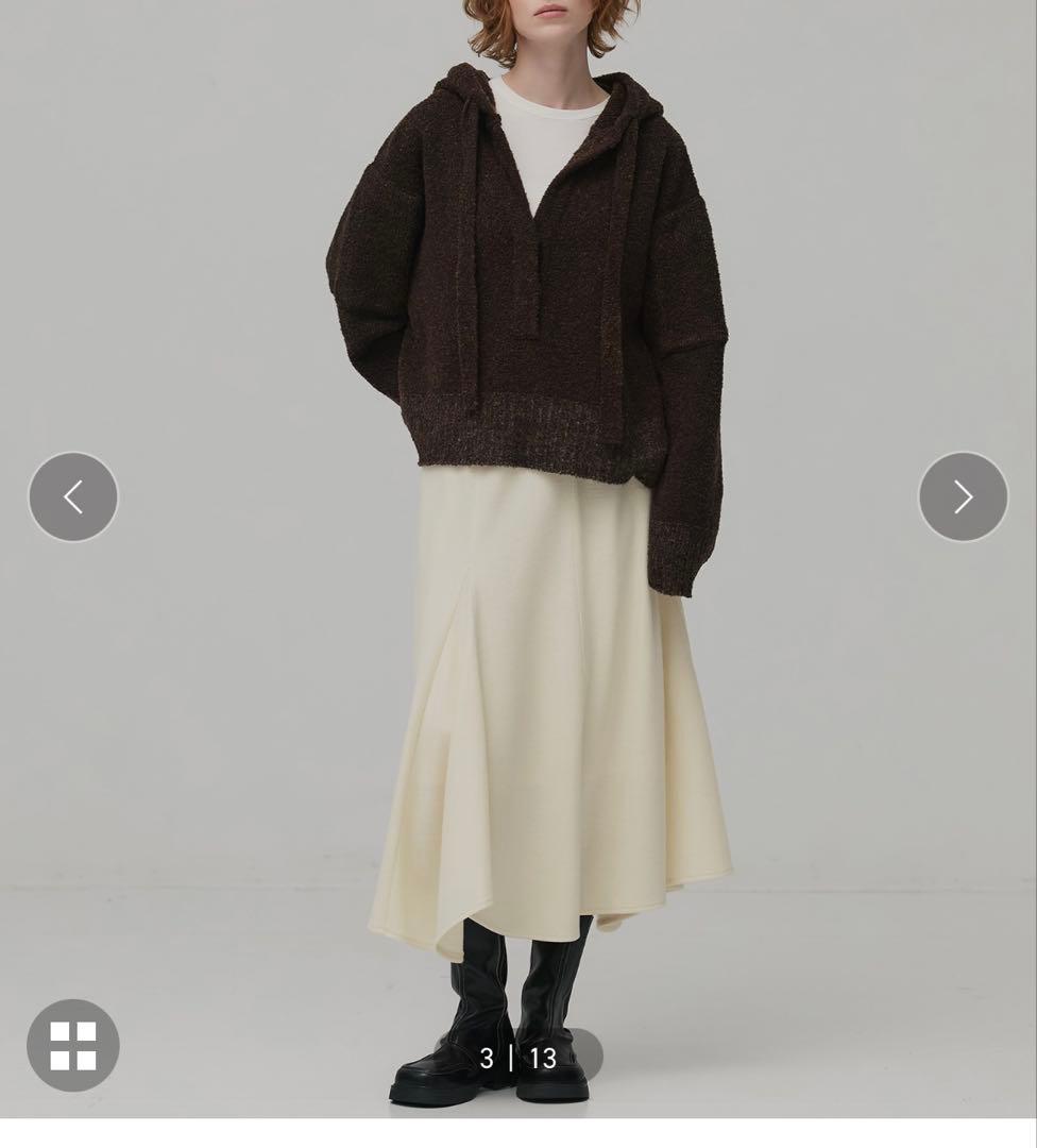 【新品タグ付き】　PUBLIC TOKYO ウールジャージフレアスカート
