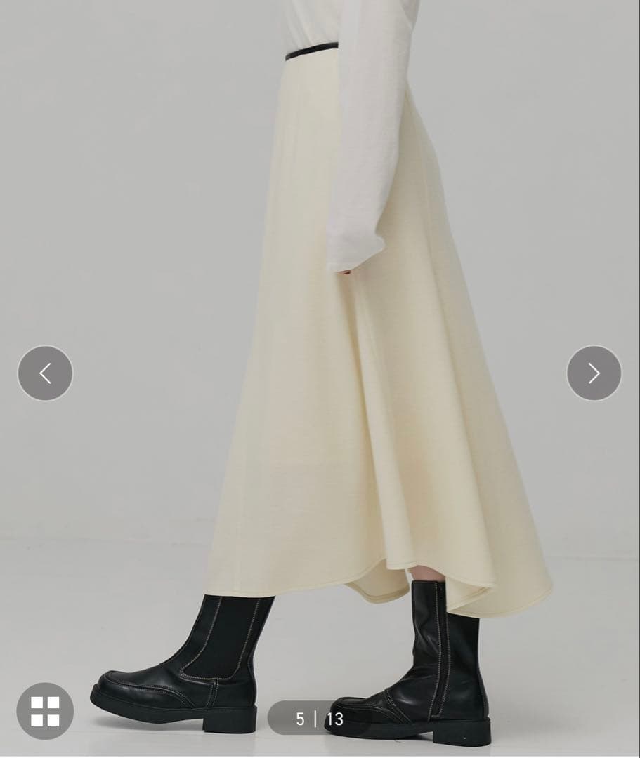【新品タグ付き】　PUBLIC TOKYO ウールジャージフレアスカート