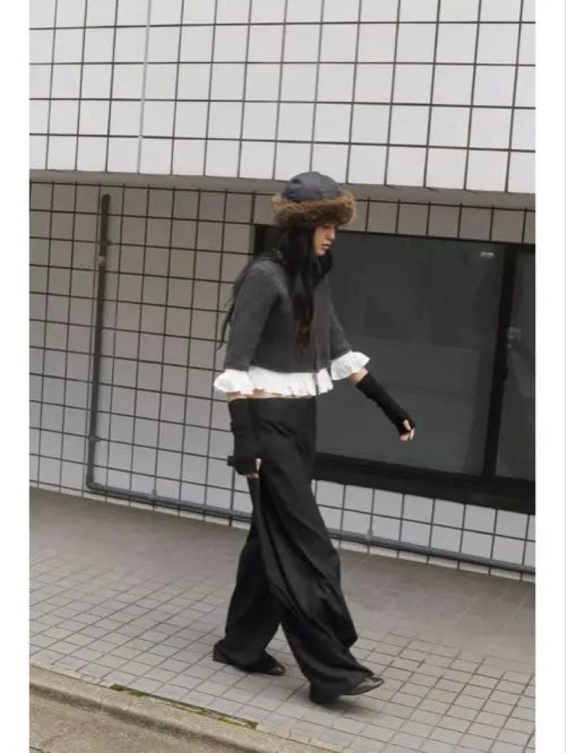 大人気‼️ZARA ザラ✨ポプリンコンビニットジャケット ダークグレー