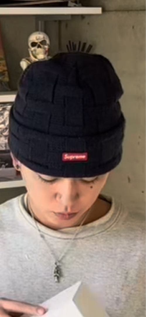 Supreme バスケット編み ビーニー / ニット帽 かつき 着用