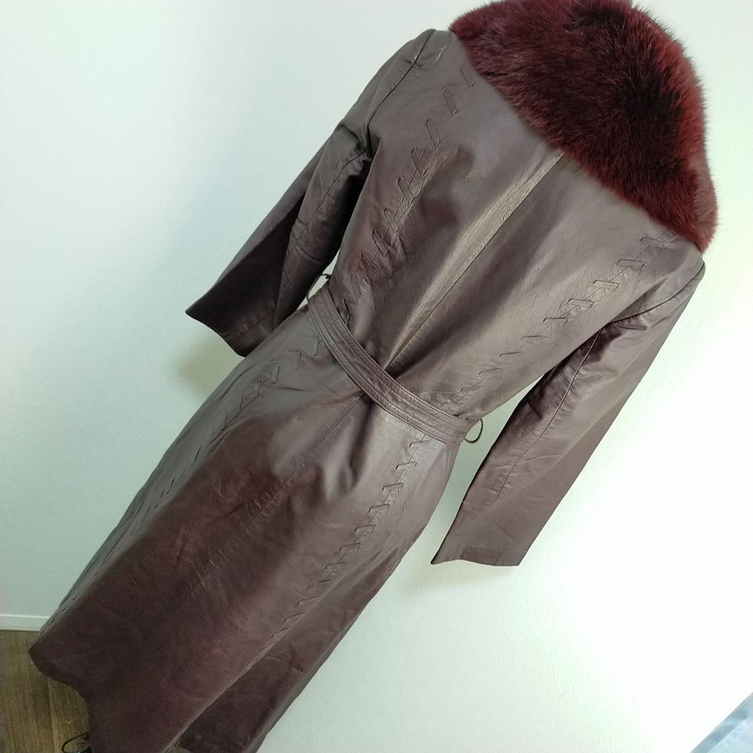 ✨️極美品✨Partina レザーコート　ブラウン　リアルファー