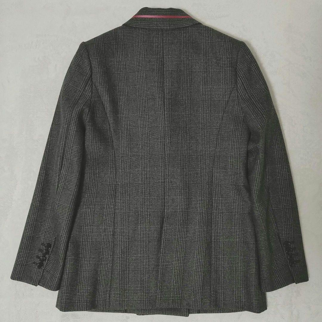 美品 グレースクラス グレンチェック ダブルジャケット 裏地ピンク 36 日本製