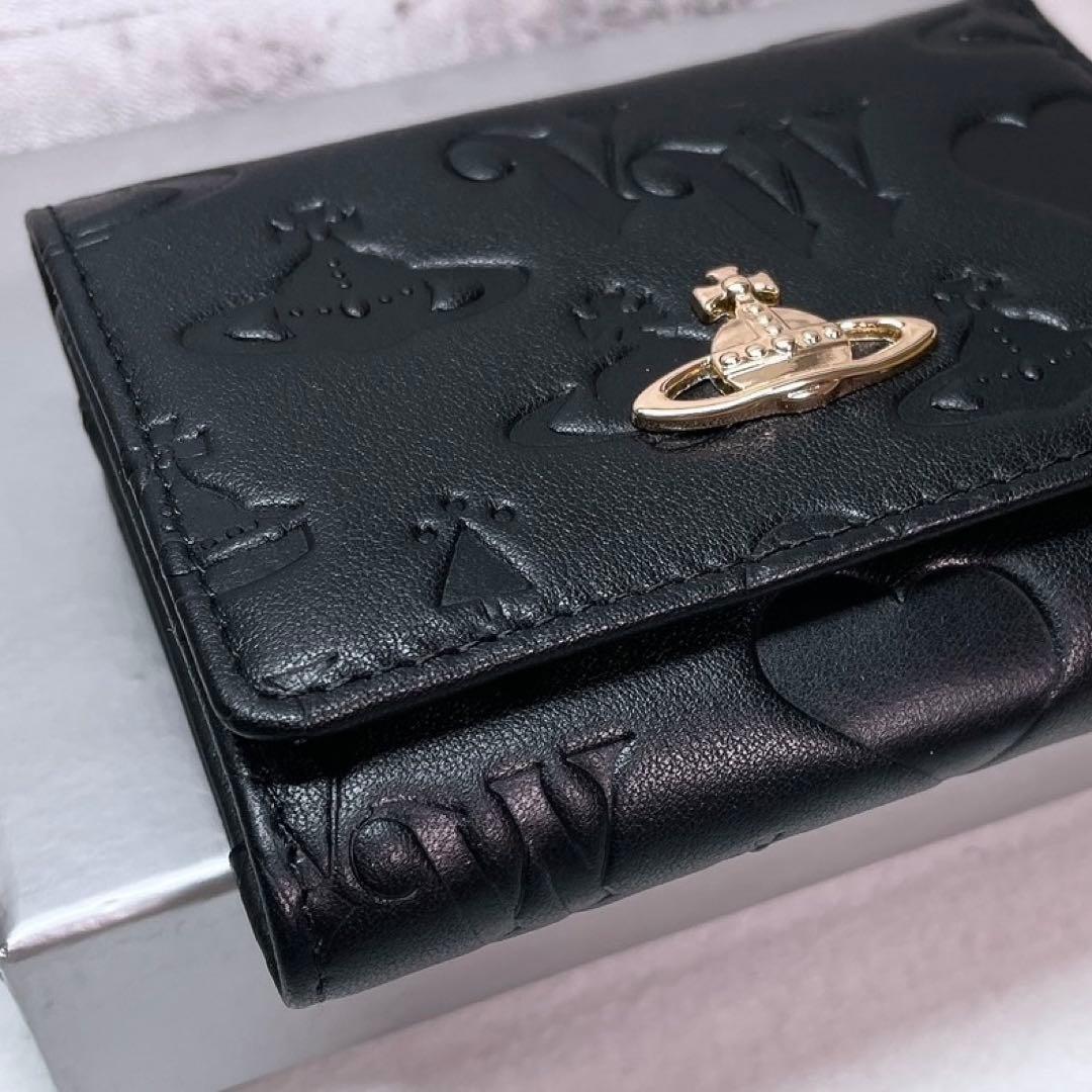 【ショッパー付き】Vivienne Westwood 三つ折財布ブラック　マット