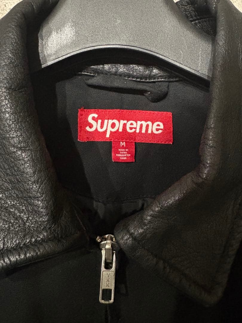 ジャケット・アウター supreme Leather Collar Utility Jacket BK