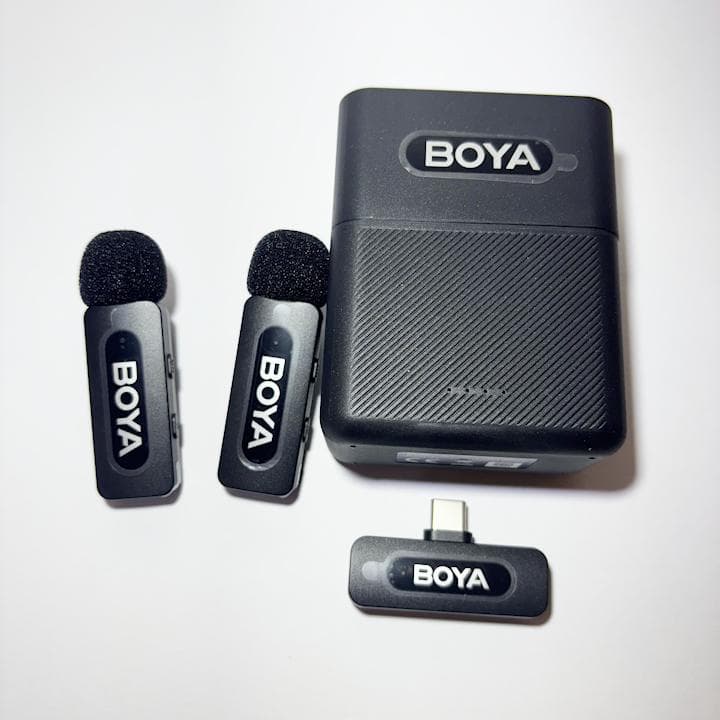 【新品未使用】BOYA ワイヤレスピンマイク 2本【24時間以内配送】