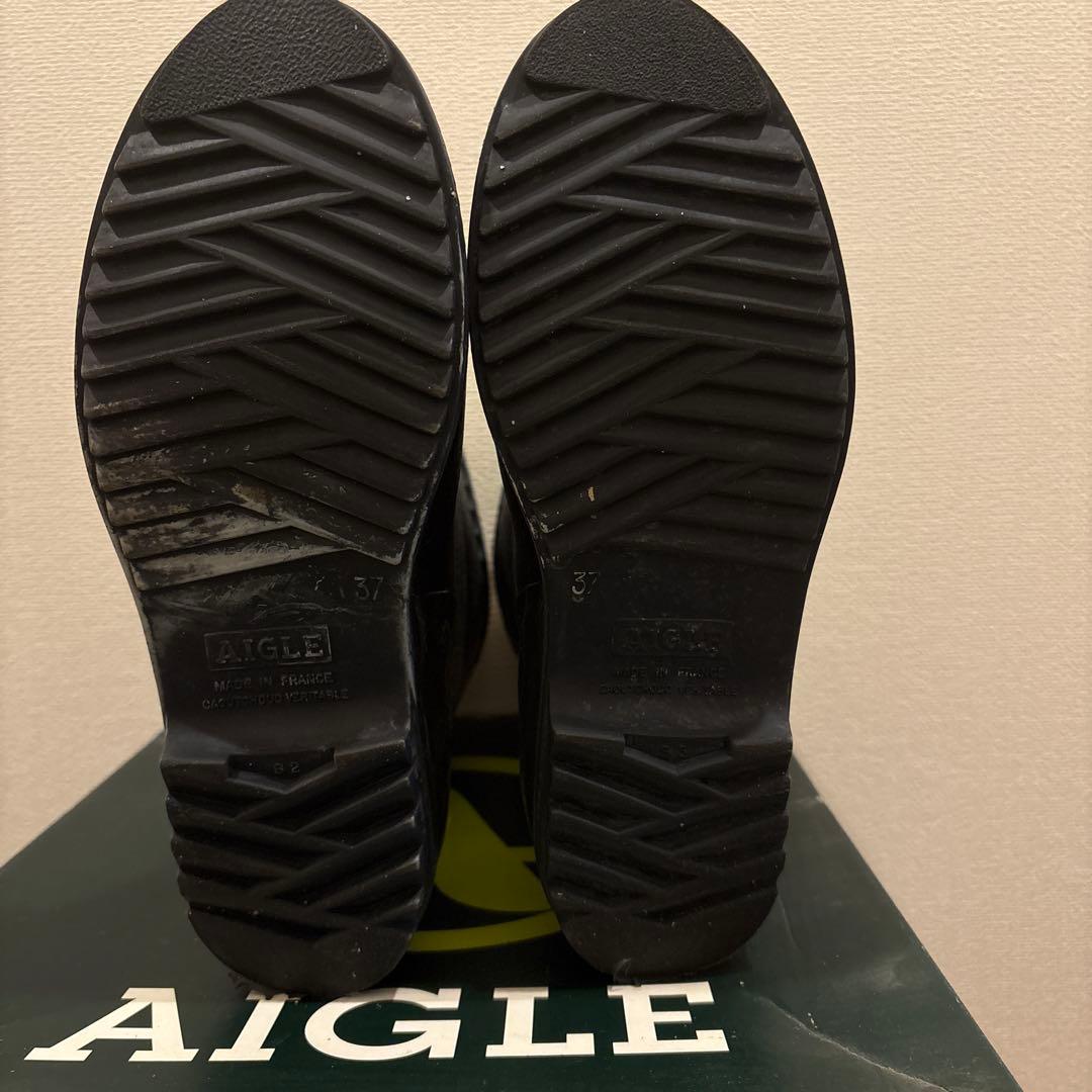 AIGLE ミドルラバーブーツ 37 23.5cm ダークネイビーレインブーツ
