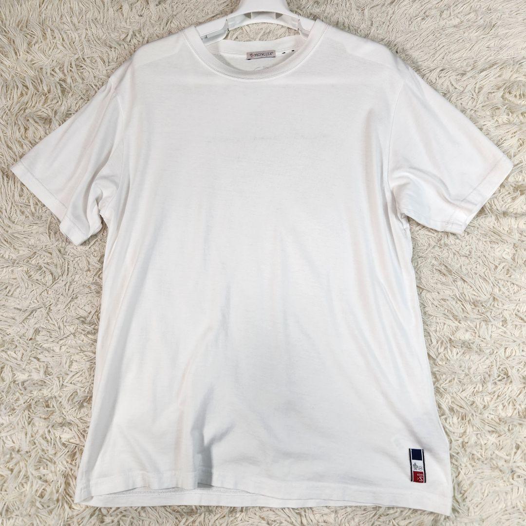 美品 MONCLER モンクレール Tシャツ ロゴプリント コットン100%