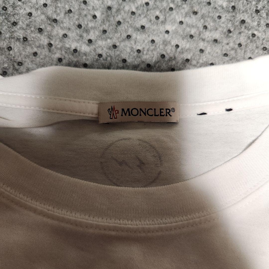 美品 MONCLER モンクレール Tシャツ ロゴプリント コットン100%
