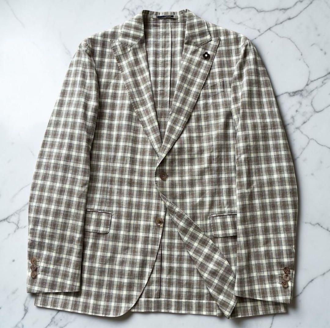 未使用級 LARDINI テーラードジャケット アンコン イタリア製 52