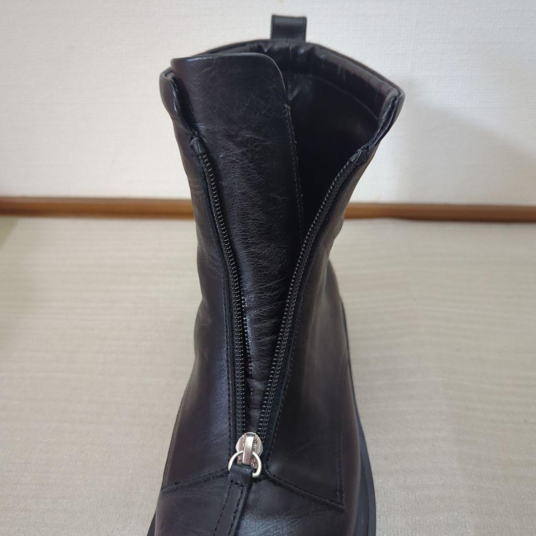 卑弥呼　レザー黒ブーツ　ジッパー付き　レディース