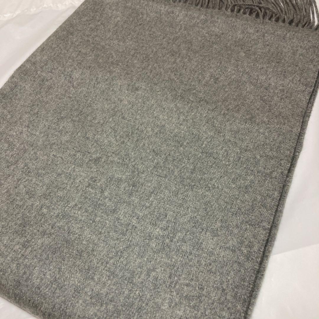 美品 ジョンストンズ カシミヤ100％ 大判ストール ライトグレー