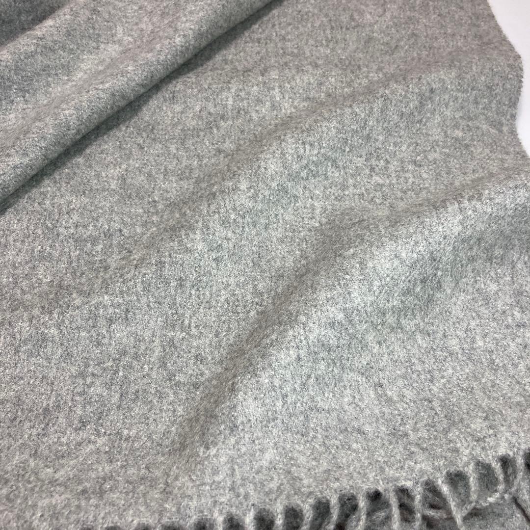 美品 ジョンストンズ カシミヤ100％ 大判ストール ライトグレー