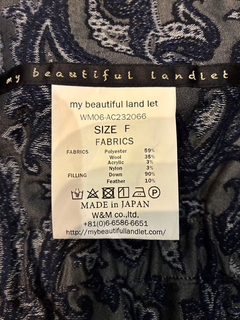 【23AW my beautiful landlet ジャガードダウンストール】