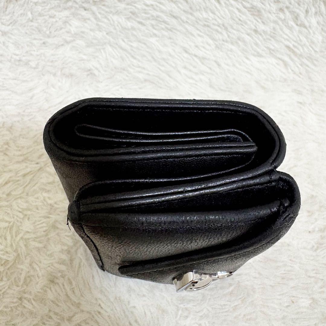 ヴィヴィアンウエストウッド　三つ折り財布　ミニ財布　オーブ　レザー　本革　黒