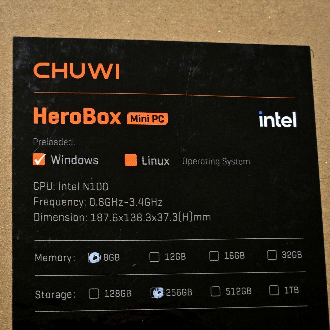 ミニPC CHUWI HeroBox 2023 N100 8GB / 256GB