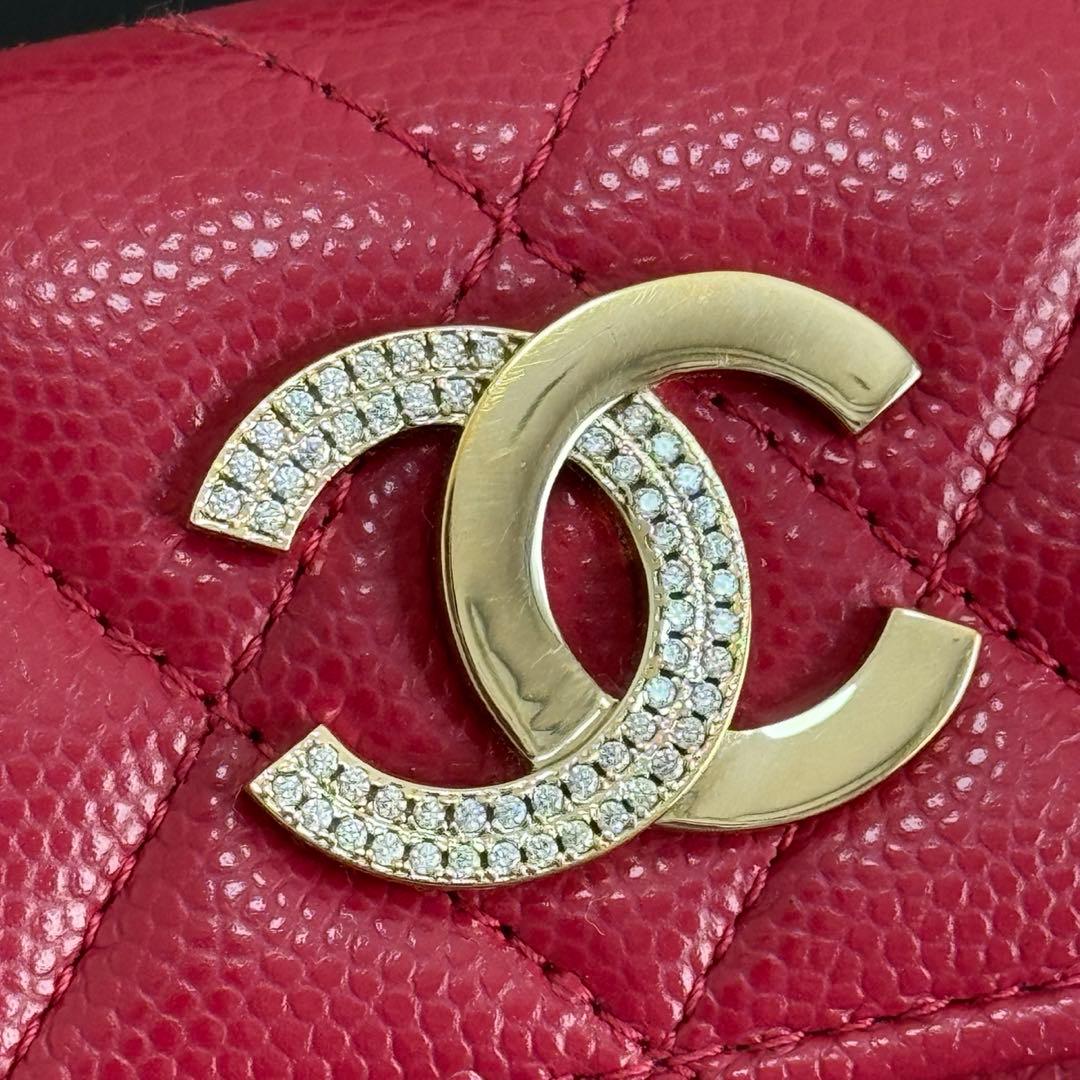 たえちゃん CHANEL マトラッセ キャビアスキン 三つ折り財布