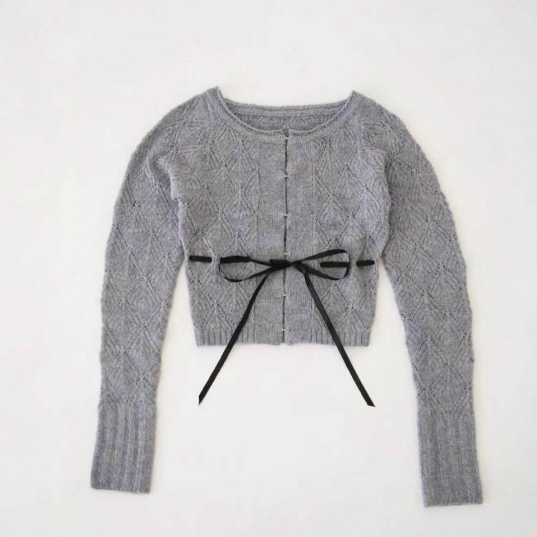 YILON JOLI FILLE CARDIGAN グレー カーディガン