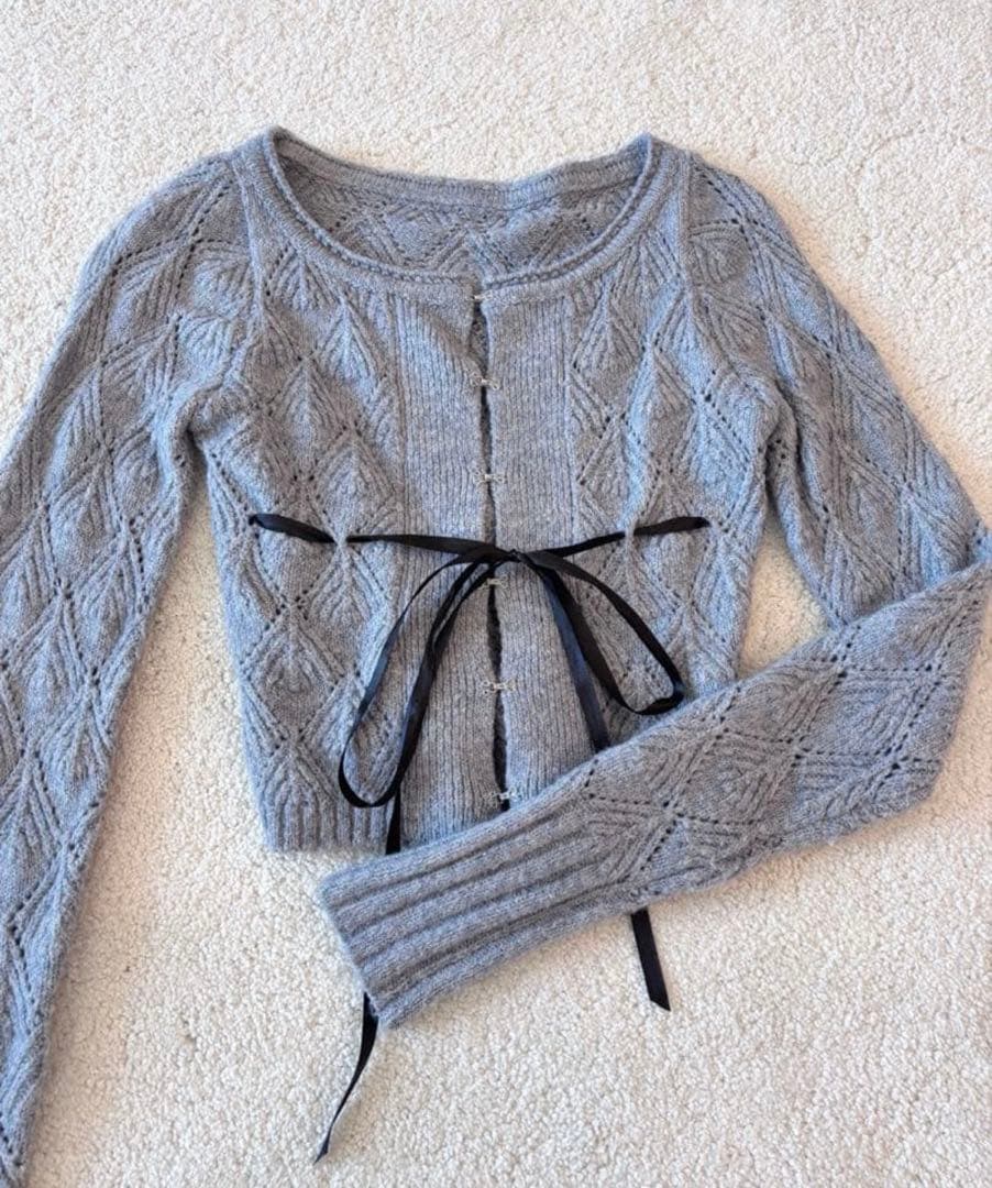 YILON JOLI FILLE CARDIGAN グレー カーディガン