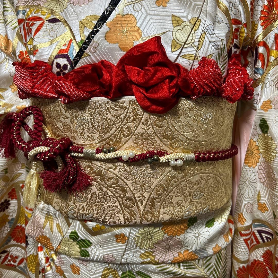 古典美×上質正絹　豪華フルセット 振袖＋ビーズバッグ　駒刺繍　金糸
