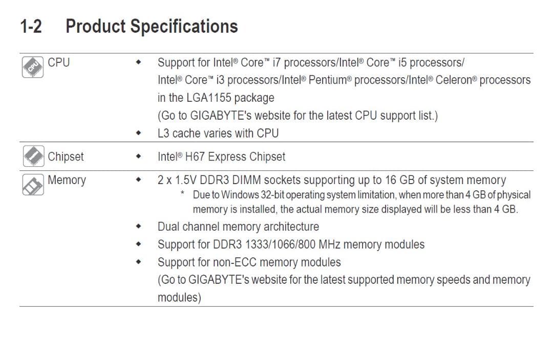 GA-H67M-D2-B3、CPU(i7-3770)、RAM8GBx2セット