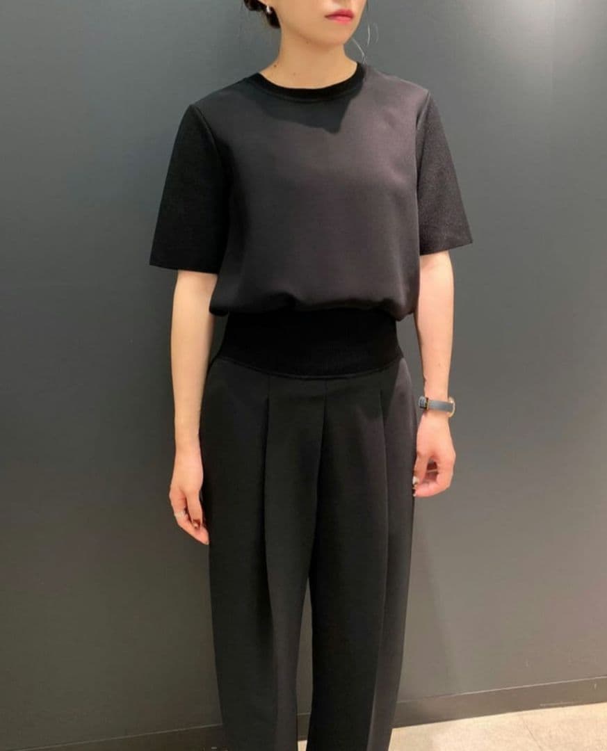 美品　セオリー　近年モデル　 Crepe Combo プルオーバーブラウス　紺