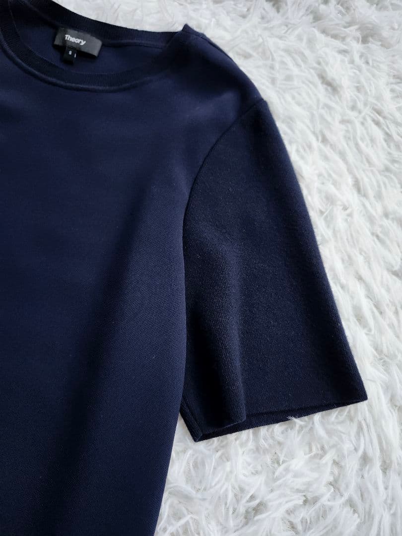美品　セオリー　近年モデル　 Crepe Combo プルオーバーブラウス　紺